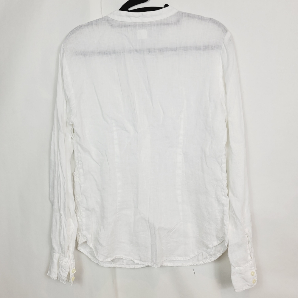 120% lino white printed blouse - Picture 5 of 7